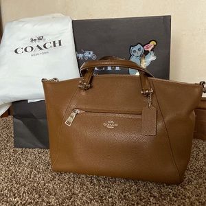 Coach Satchel, brown, 13x8x3